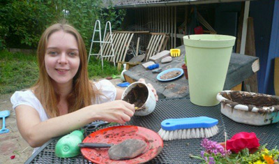 Alice doing some gardening