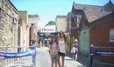 Ana together with her host child in London