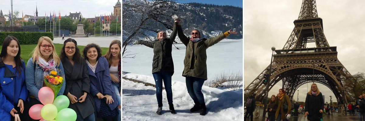 Charlotte mit Freunden in Paris