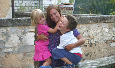 Ilaria con i suoi 2 figli
