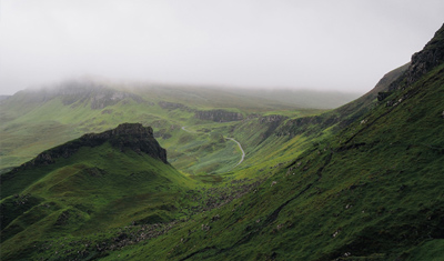 Foggy hills in Ireland