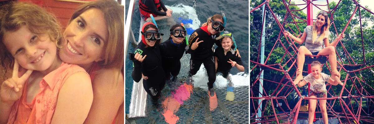 Michaela con i suoi bambini ospiti e le immersioni
