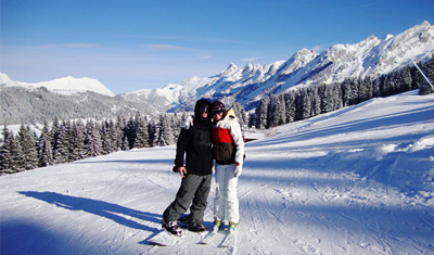 Michelle skiing in the Alps