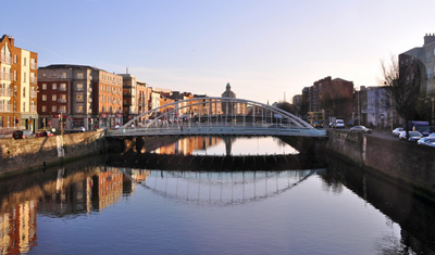 Dublin a bridge over a river. 