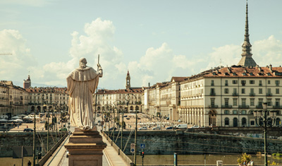 Piazza Vittorio a Torino sull'acqua