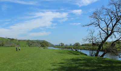 Riverside of River Lune near Lancaster. 
