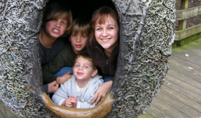 Tatiana with 3 au pair kids 