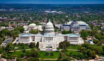 The White House in Washington from above