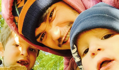 Emanuele with his boys having fun