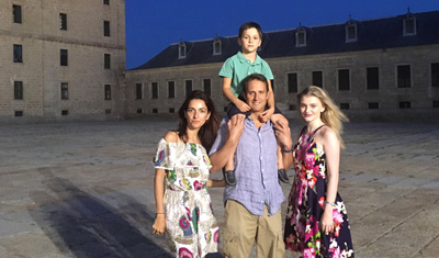 Niamh, her host parents and one kid in the night