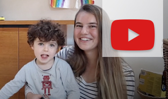 Amina with her host child