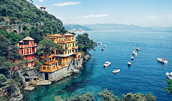 Portofino, Italy sea shore cliffs