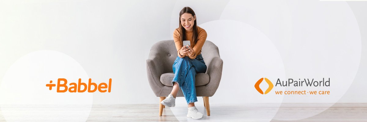 Woman with a Smartphone, using AuPairWorld and Babbel
