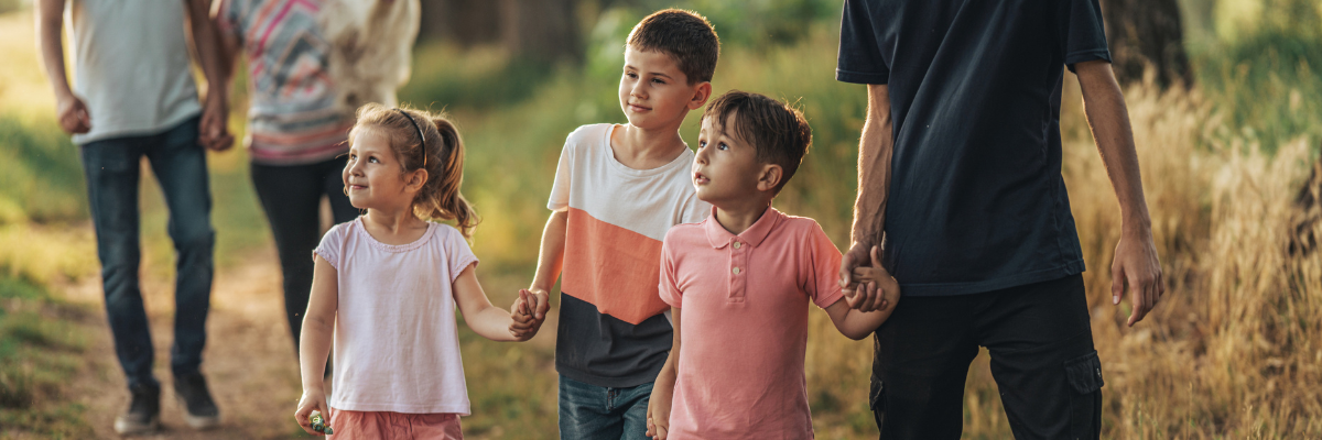 Children hold hands