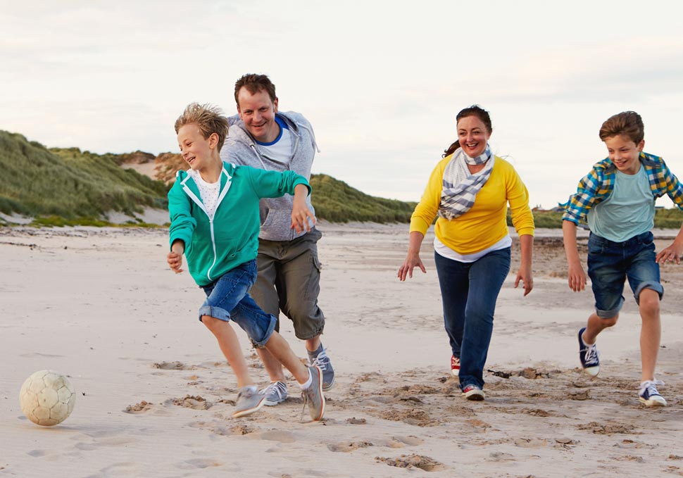 Una famiglia in spiaggia