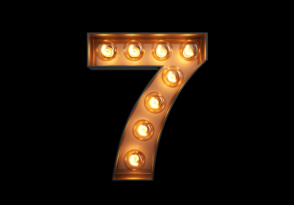 lighted number seven