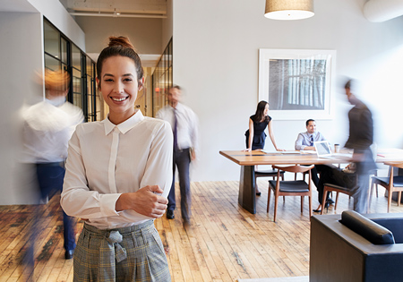 Young woman in an office