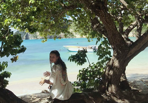 Au-pair Lea am Strand