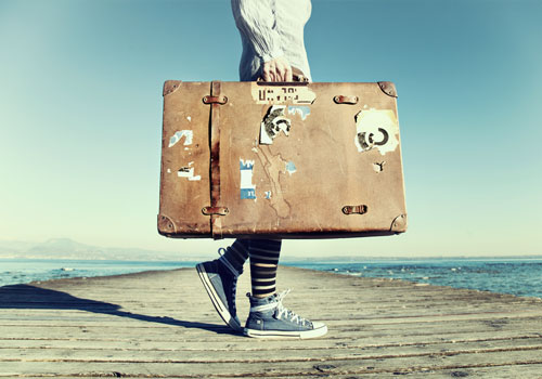 Girl with a suitcase