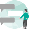 Icon Exchange with speech bubbles